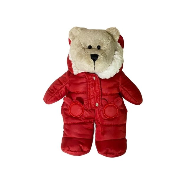 Starbucks 2021 Holiday Bear Plush In Red Quilted Puffer Snow Suit - Picture 1 of 4